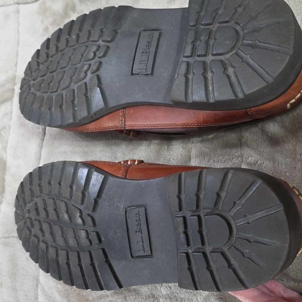 L L Bean Men's 2 Tone Brown Leather? Penny Loafers Slip-Ons Sz 9 EUC - Picture 8 of 12